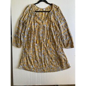 Old Navy Women's Yellow Floral Print Blouse Size M